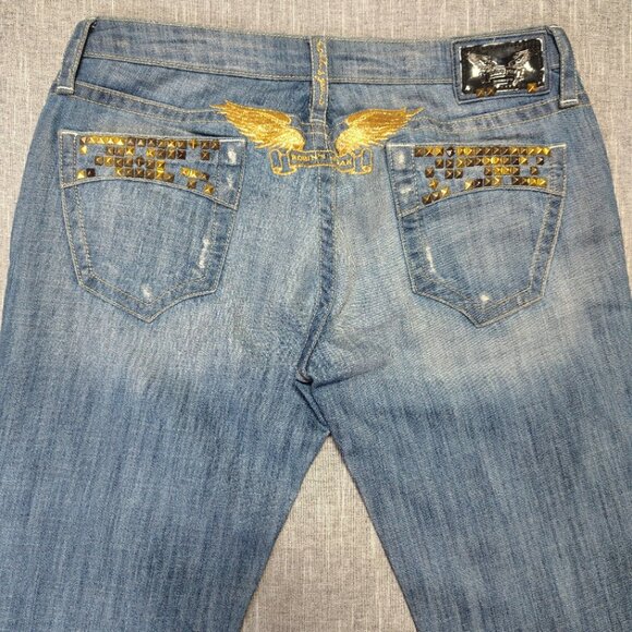 Robin's Jean Blue Straight Leg Jeans with Gold Accents - Picture 8 of 15
